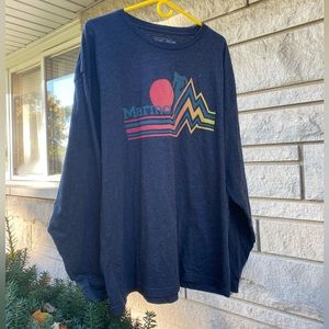 EUC Marmot Long Sleeved Tee T-Shirt Skier Design and Logo